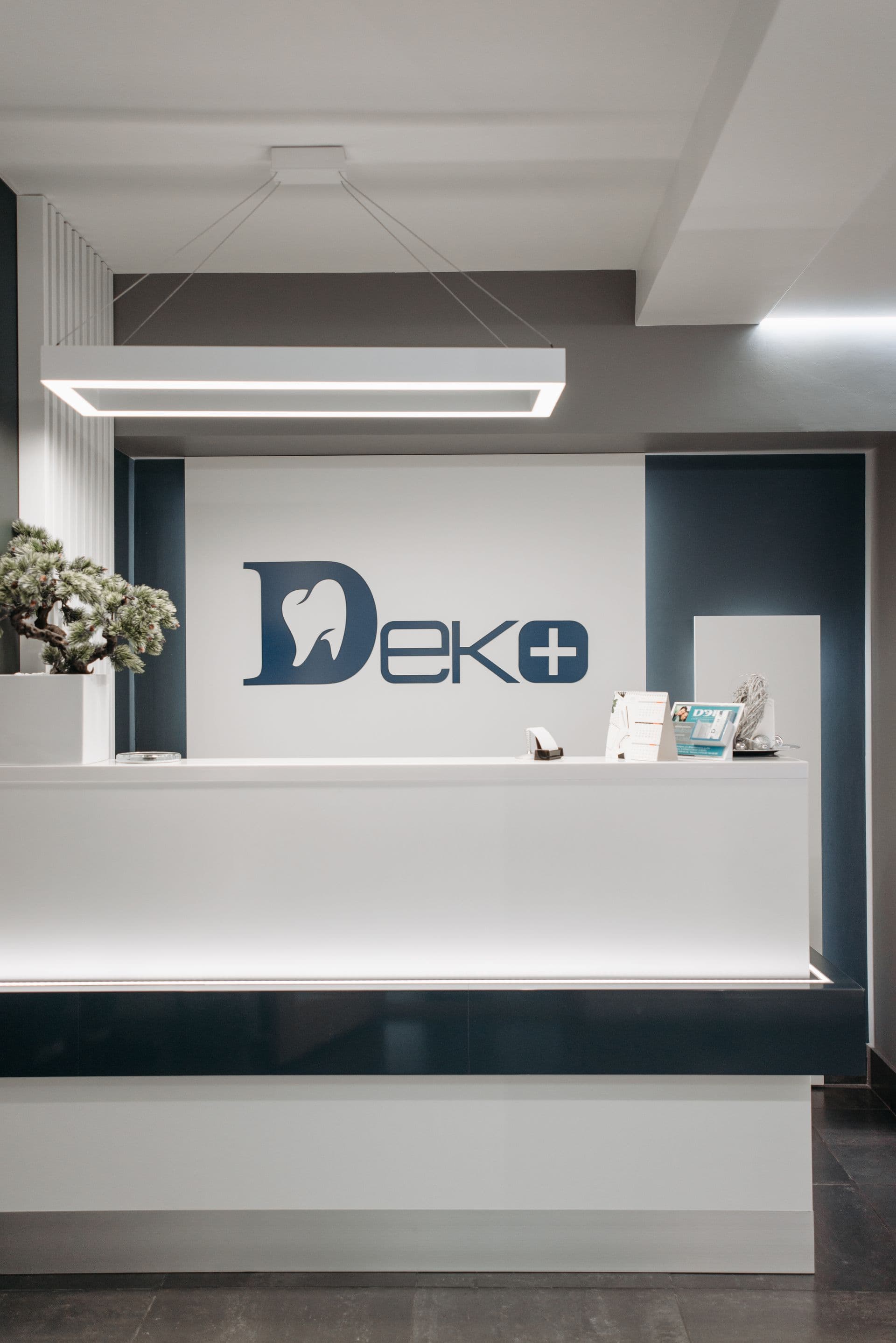 Modern dental clinic reception desk