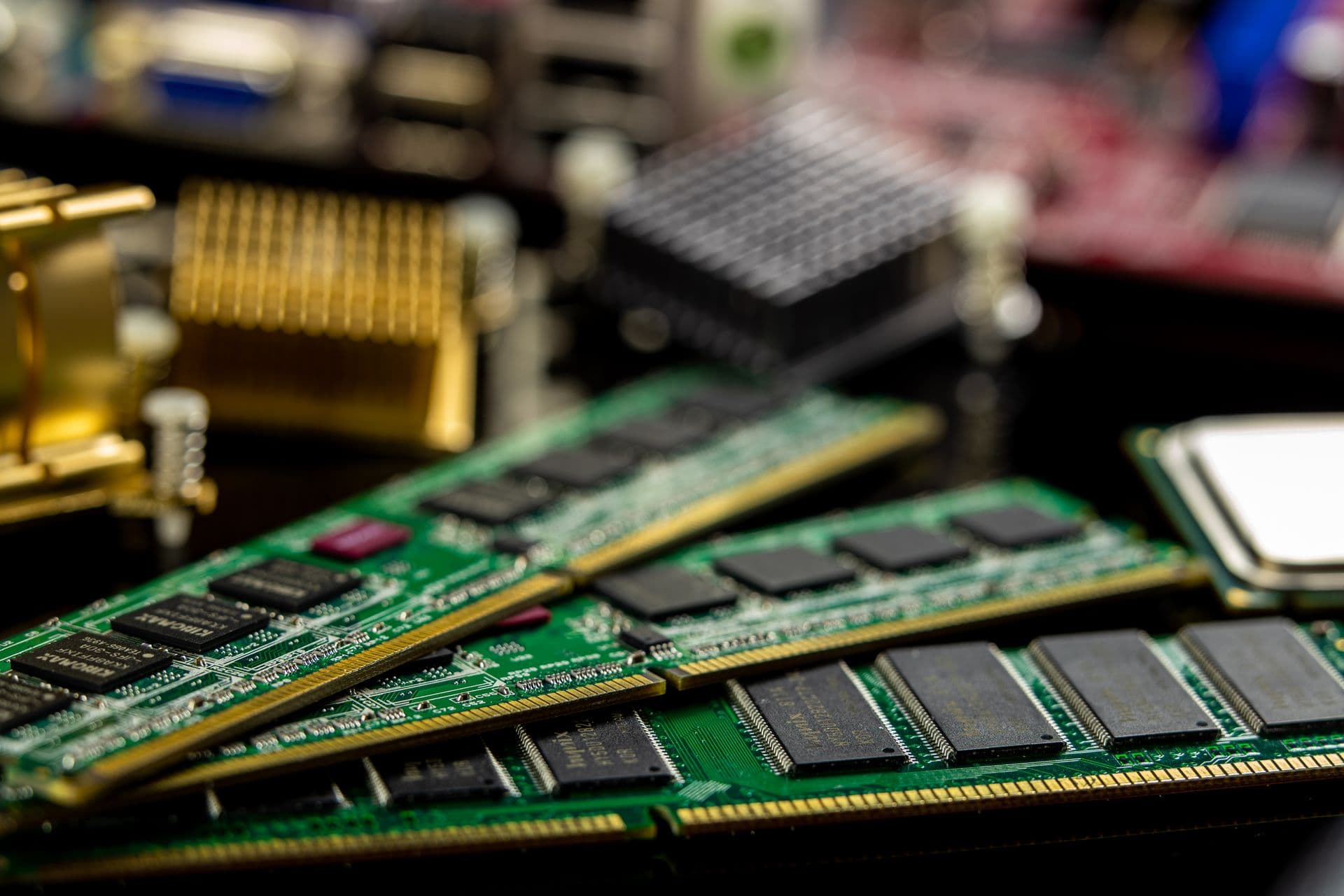 Computer hardware and components ready for assembly