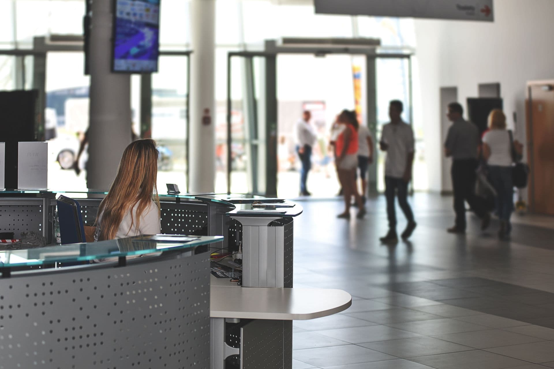 Welcoming reception desk at a modern office